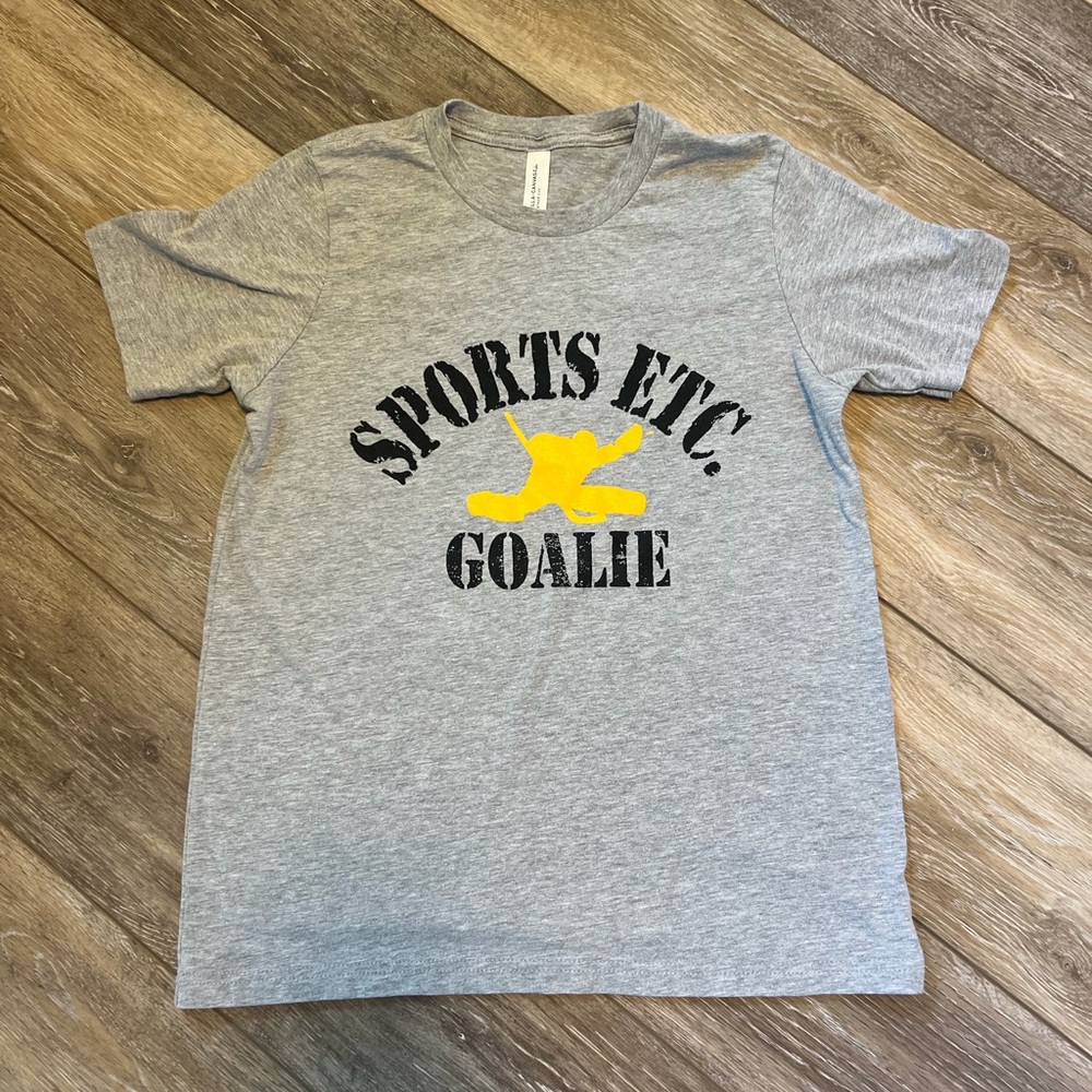 NWOT- Gray Sports Etc. Hockey Goalie T-SHIRT kids size XL
